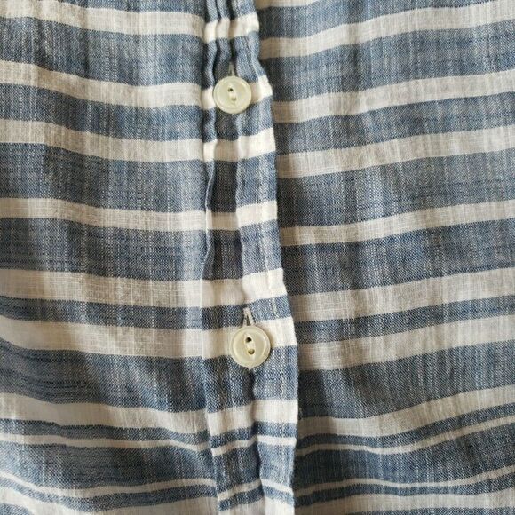 J Crew Womens Shirt Size 10 Button Up Blouse Top Striped Long Sleeve Blue Cotton - Picture 5 of 11